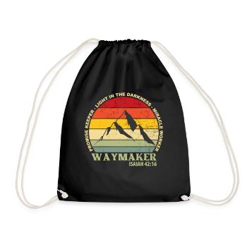 Waymaker Promise Keeper Miracle Worker Christian - Turnbeutel - Schwarz - Vorne