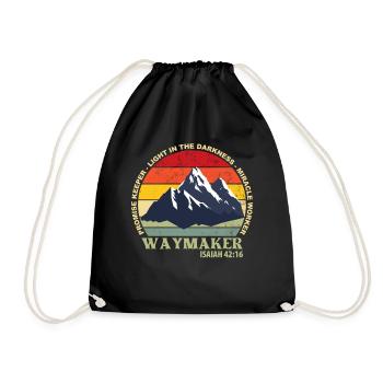 Waymaker Promise Keeper Miracle Worker Christian - Turnbeutel - Schwarz - Vorne