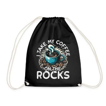 I take my coffee on the rocks - Turnbeutel - Schwarz - Vorne