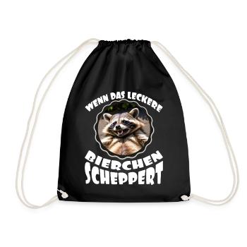 Wenn das leckere Bierchen scheppert - Turnbeutel - Schwarz - Vorne