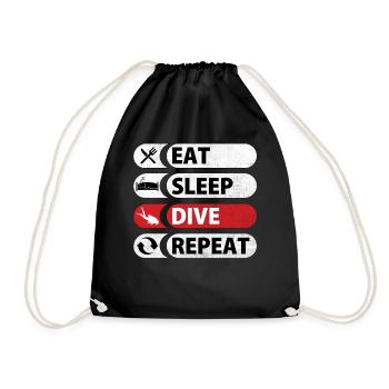 Eat Sleep Dive Repeat - Drawstring Bag - black - Front