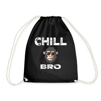 Chill Bro - Lustiger Affe mit coolem Spruch Gesche - Turnbeutel - Schwarz - Vorne
