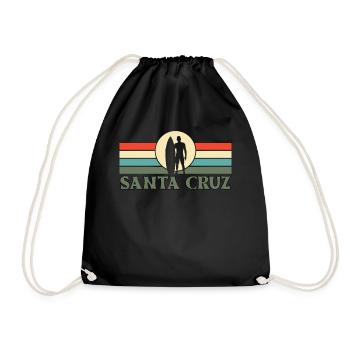 Santa Cruz, CA, California - Drawstring Bag - black - Front