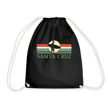 Santa Cruz, CA, California - Drawstring Bag - black - Front