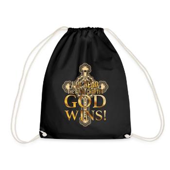 I Read The Final Chapter, God Wins - Turnbeutel - Schwarz - Vorne