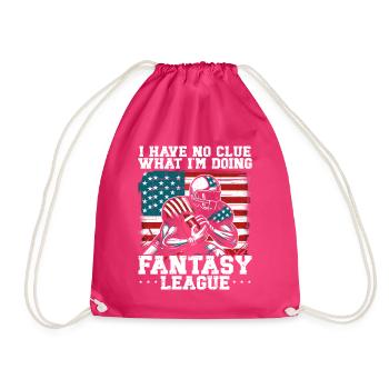 I have no clue what I'm doing fantasy league - Drawstring Bag - fuchsia - Front
