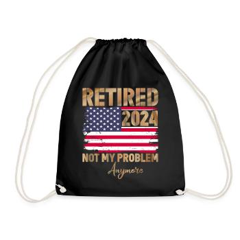 Retraité 2024 - plus mon problème - Sac de sport léger - noir - Devant