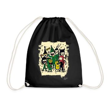 The other day at the company party: Office work - Drawstring Bag - black - Front