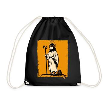 The wanderer and redeemer Jesus - Drawstring Bag - black - Front