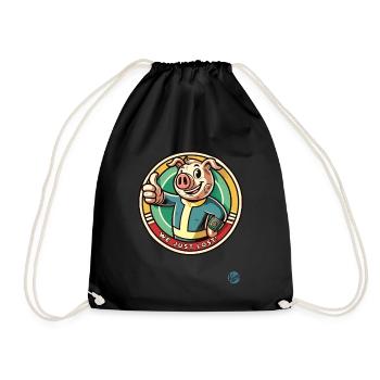 We Just Lost, The Outfall Pig with thumbs - Drawstring Bag - black - Front