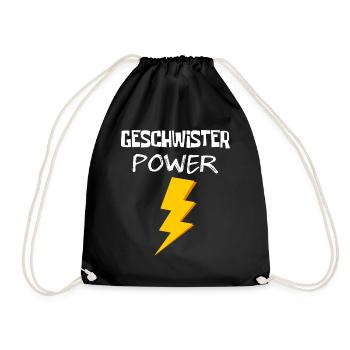 Sibling Power - Drawstring Bag - black - Front