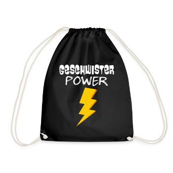 Sibling Power - Drawstring Bag - black - Front