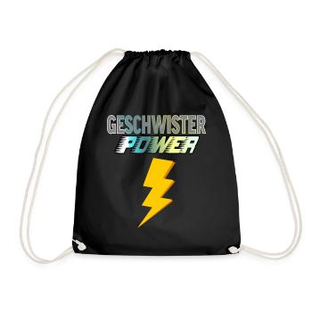 Geschwister Power - Turnbeutel - Schwarz - Vorne
