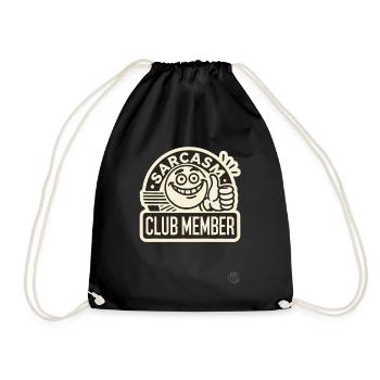 Thumbs up and sarcasm club member - Drawstring Bag - black - Front