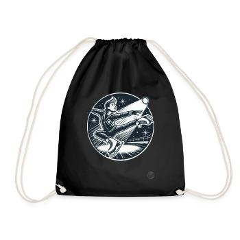 Boy skating in the spotlight - Drawstring Bag - black - Front