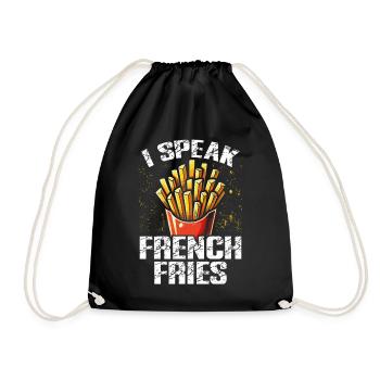 I speak French Fries - Turnbeutel - Schwarz - Vorne
