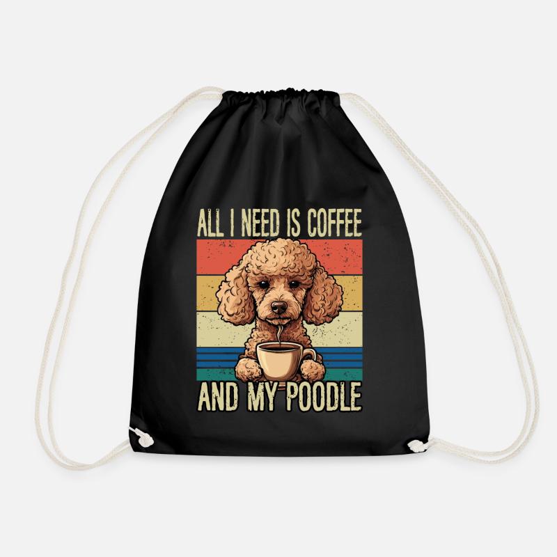 Kaffee und mein Pudel - Turnbeutel - Schwarz
