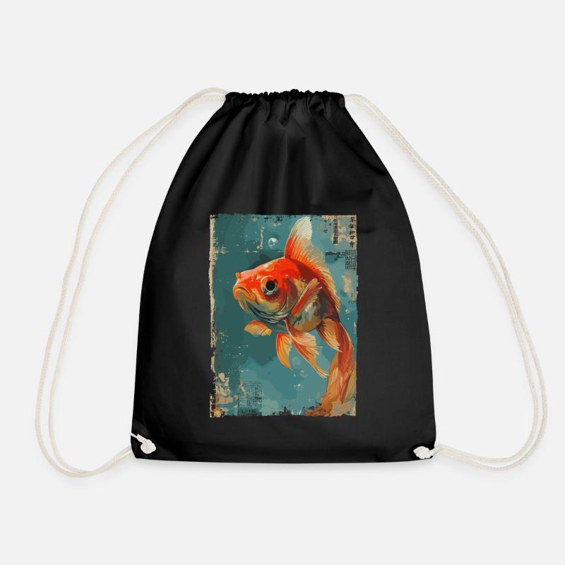 Japanischer Goldfisch - Turnbeutel - Schwarz