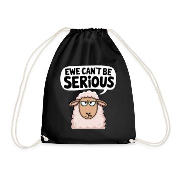 Ewe ne peut pas être sérieux - conception de mouton drôle - Sac de sport léger - noir - Devant