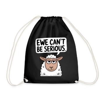 Ewe ne peut pas être sérieux - conception de mouton drôle - Sac de sport léger - noir - Devant