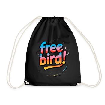 Free Bird - frei wie ein Vogel - Turnbeutel - Schwarz - Vorne