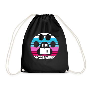 J’ai 10 ans en années de chien - Sac de sport léger - noir - Devant