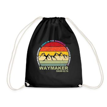 Waymaker Promise Keeper Miracle Worker Christian - Turnbeutel - Schwarz - Vorne