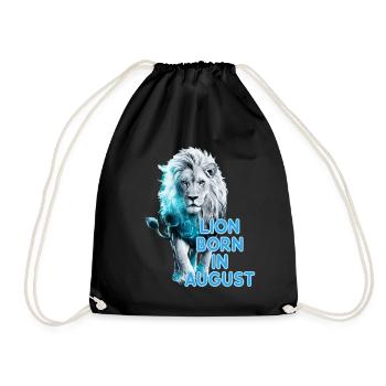 Signe du zodiaque Lion - né en août - Sac de sport léger - noir - Devant