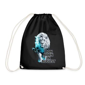Signe du zodiaque Lion - né en août - Sac de sport léger - noir - Devant