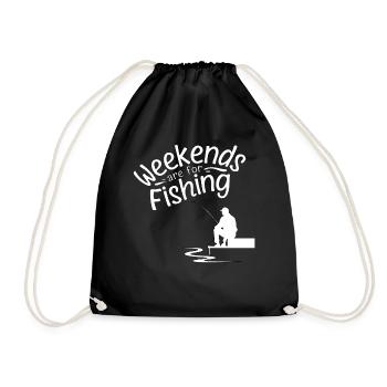 Les week-ends sont consacrés à la pêche - Sac de sport léger - noir - Devant