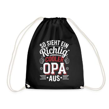 So sieht ein richtig cooler Opa aus - Turnbeutel - Schwarz - Vorne