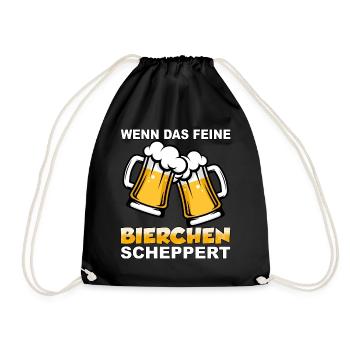 Wenn das feine Bierchen scheppert - Turnbeutel - Schwarz - Vorne