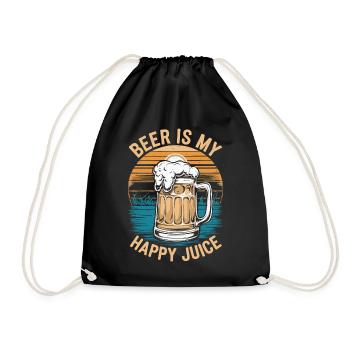 Beer is my happy Juice - Turnbeutel - Schwarz - Vorne