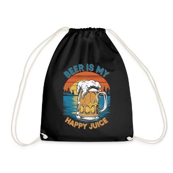 Beer is my happy Juice - Turnbeutel - Schwarz - Vorne