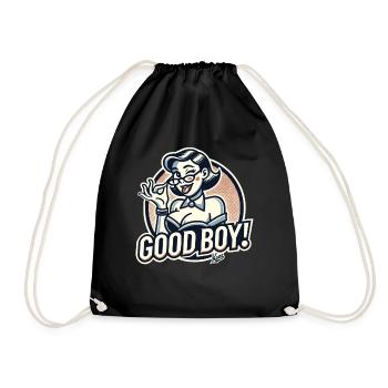 Beautiful strict nerd lady: Good boy! - Drawstring Bag - black - Front