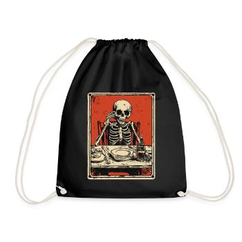 Bon Appetit Squelette - Sac de sport léger - noir - Devant