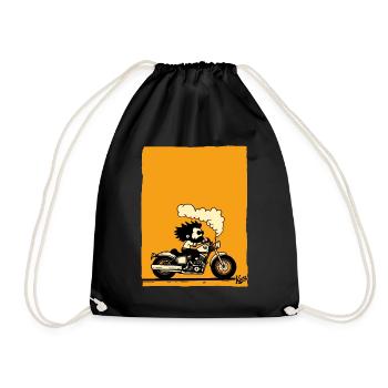 Ab auf den Highway - Motorrad Biker - Turnbeutel - Schwarz - Vorne