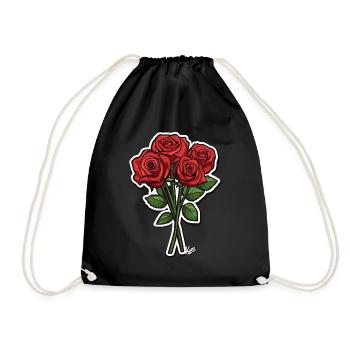 Ein Strauß Rosen - Turnbeutel - Schwarz - Vorne
