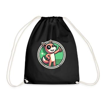 Cheerful nature fox with thumbs up - Drawstring Bag - black - Front