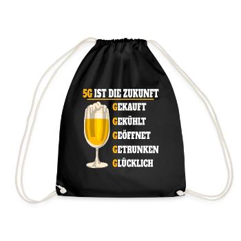 5G ist die Zukunft Bier - Turnbeutel - Schwarz - Vorne