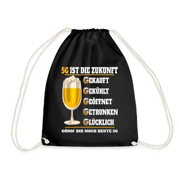 5G ist die Zukunft Bier - Turnbeutel - Schwarz - Vorne
