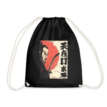 Japanische Rote Sonne Samurai - Turnbeutel - Schwarz - Vorne
