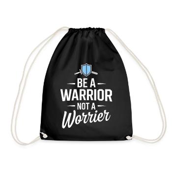 Soyez un guerrier, pas un dicton inspirant inquiet - Sac de sport léger - noir - Devant