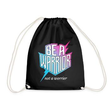 Soyez un guerrier, pas un dicton inspirant inquiet - Sac de sport léger - noir - Devant