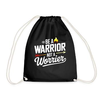 Soyez un guerrier, pas un dicton inspirant inquiet - Sac de sport léger - noir - Devant