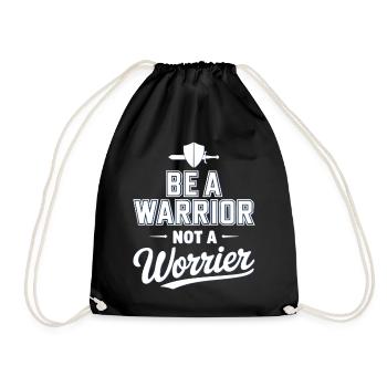 Soyez un guerrier, pas un dicton inspirant inquiet - Sac de sport léger - noir - Devant