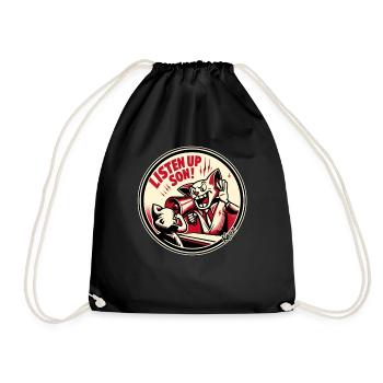 Listen, my son! Loud Megaphone Dad - Drawstring Bag - black - Front