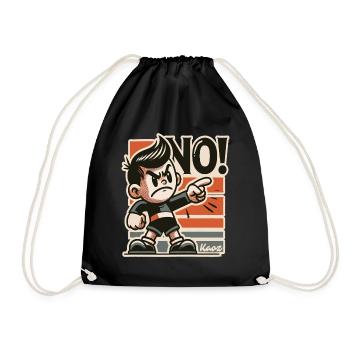 Naughty retro boy and rascal says no - Drawstring Bag - black - Front