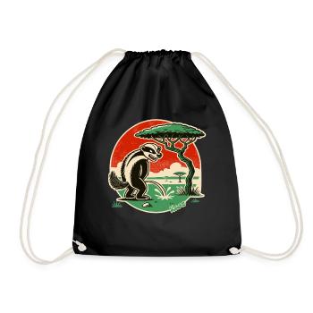 Honey badger takes a break in the desert - Drawstring Bag - black - Front
