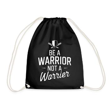 Soyez un guerrier, pas un dicton inspirant inquiet - Sac de sport léger - noir - Devant